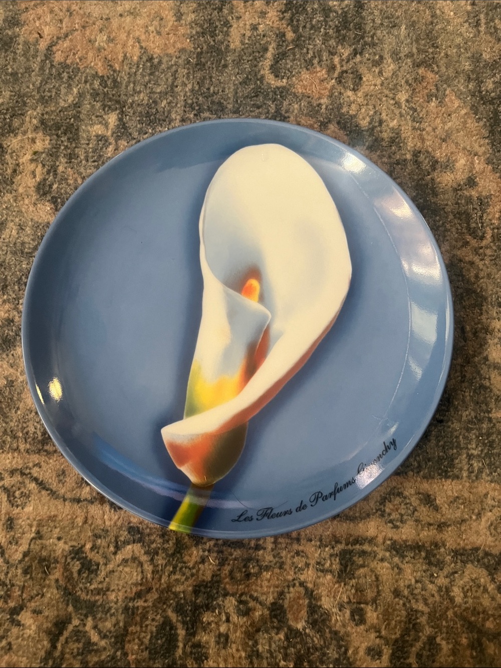 Givenchy Decorative Blue Plate with White Calla Lily